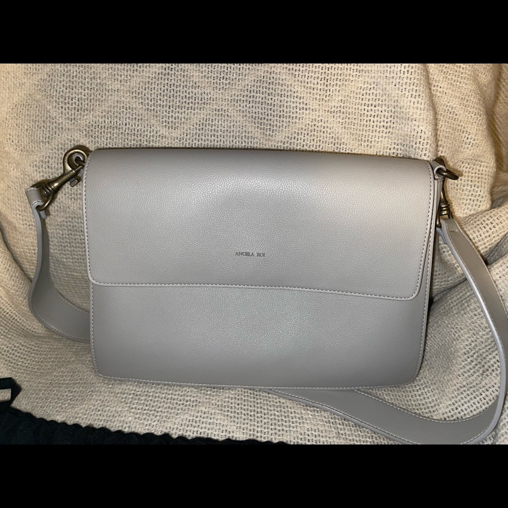 Angela Roi HAMILTON SHOULDER BAG - LIGHT GRAY luxury vegan purse